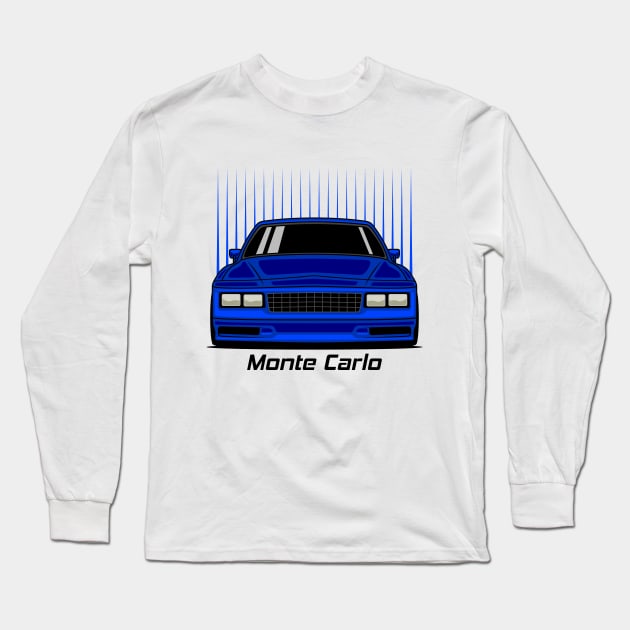 Racing Blue Monte Carlo Art Long Sleeve T-Shirt by GoldenTuners